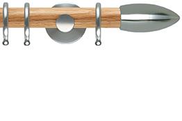 Neo 28mm Oak Wood Pole, Stainless Steel, Bullet