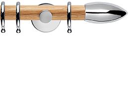 Neo 28mm Oak Wood Pole, Chrome, Bullet