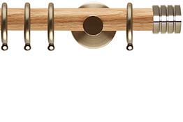 Neo 28mm Oak Wood Pole, Spun Brass, Stud