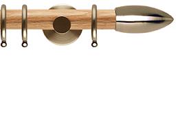 Neo 28mm Oak Wood Pole, Spun Brass, Bullet