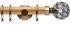Neo 28mm Oak Wood Pole, Spun Brass, Jewelled Ball