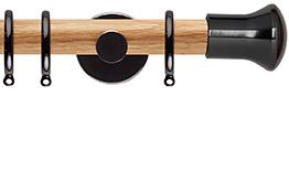 Neo 28mm Oak Wood Pole, Black Nickel, Trumpet