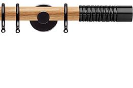 Neo 28mm Oak Wood Pole, Black Nickel, Wired Barrel