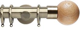 Neo 35mm Metal Pole,Spun Brass,Oak Ball