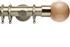 Neo 35mm Metal Pole,Spun Brass,Oak Ball