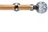 Neo 28mm Oak Wood Eyelet Pole, Stainless Steel Cup, Jewelled Ball