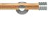 Neo 28mm Oak Wood Eyelet Pole, Stainless Steel, Stud