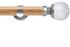 Neo 28mm Oak Wood Eyelet Pole, Stainless Steel, Crackled Glass Ball
