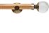 Neo 28mm Oak Wood Eyelet Pole, Spun Brass, Clear Ball