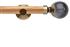 Neo 28mm Oak Wood Eyelet Pole, Spun Brass, Smoke Grey Ball