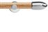 Neo 35mm Oak Wood Eyelet Pole, Chrome, Bullet