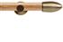 Neo 35mm Oak Wood Eyelet Pole, Spun Brass, Bullet