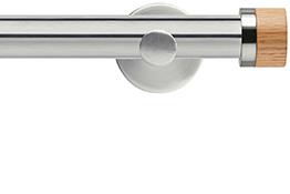 Neo 28mm Metal Eyelet Pole,Stainless Steel,Oak Stud