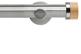 Neo 35mm Metal Eyelet Pole,Stainless Steel,Oak Stud