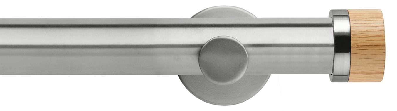 Neo 35mm Metal Eyelet Pole,Stainless Steel,Oak Stud
