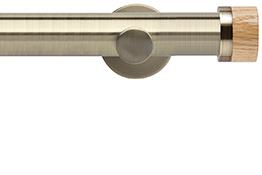 Neo 35mm Metal Eyelet Pole,Spun Brass,Oak Stud
