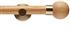 Neo 28mm Oak Wood Eyelet Pole, Spun Brass, Oak Ball