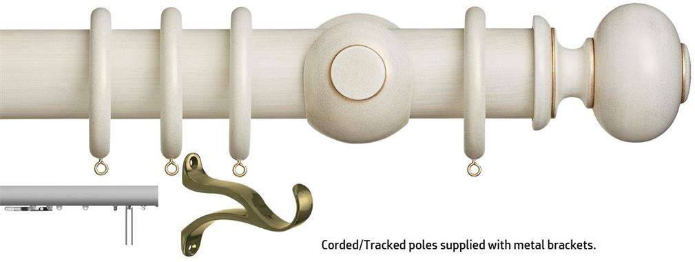 Museum 45mm & 55mm Corded/Tracked Pole Cream Gold Parham