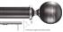 Byron Tiara 45mm Corded Pole Satin Silver Black, Modern Ball