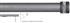 Byron Tiara 45mm Corded Pole Satin Silver Black, Decor Endcap