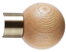 Neo Oak 35mm Spun Brass, Oak Ball Finial