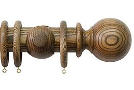Jones Oakham 50mm Handcrafted Wood Pole Light Oak, Ball
