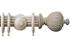 Jones Florentine 50mm Fluted Pole, Cup, Putty, Pleated Ball