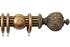Jones Florentine 50mm Fluted Pole, Cup, Antique Gold, Pleated Ball