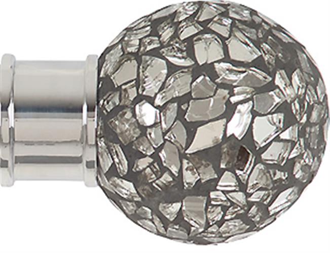 Renaissance Spectrum 50mm Finial Only, Polished Silver, Mirror Mosaic