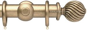 Opus 63mm Wood Curtain Pole Pale Gold, Twisted