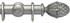 Opus 63mm Wood Curtain Pole Antique Silver, Pineapple