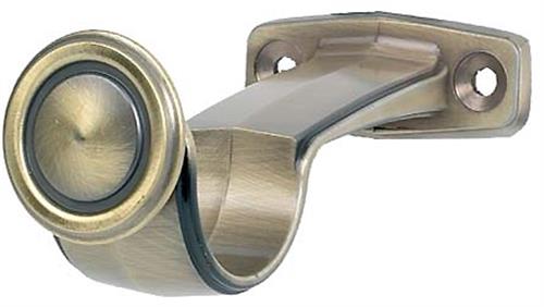 The Galleria and G2 Galleria 35mm Centre Support Bracket in Burnished Brass, used to support longer length curtain poles and heavier curtain fabrics