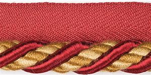JLS Modern Basics Flanged Cord Trim, Red, Gold