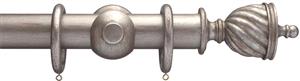 Advent 35mm Curtain Pole Distressed Silver Spiral Urn