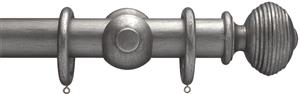 Advent 35mm Curtain Pole Pewter Reeded Ball