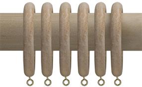 Advent 47mm Curtain Pole Rings Distressed Oak
