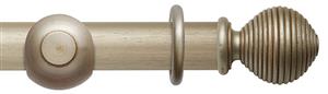 Modern Country 45mm, 55mm Pole, Satin Silver, Ribbed Ball