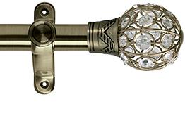 Galleria 35mm Eyelet Curtain Pole Burnished Brass Jewelled Cage