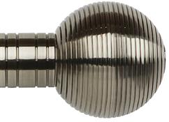 Galleria Metals 50mm Finial Brushed Silver Ribbed Ball