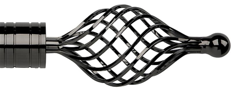 Galleria Metals 35mm Finial Black Nickel Twisted Cage