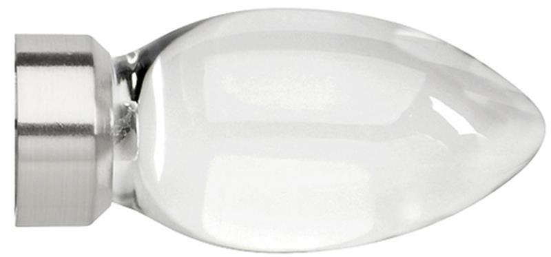 Neo Premium 35mm Clear Teardrop Finial Only Stainless Steel