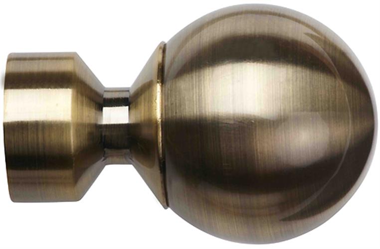 Speedy Poles Apart 28mm Finials only, Antique Brass, Sphere