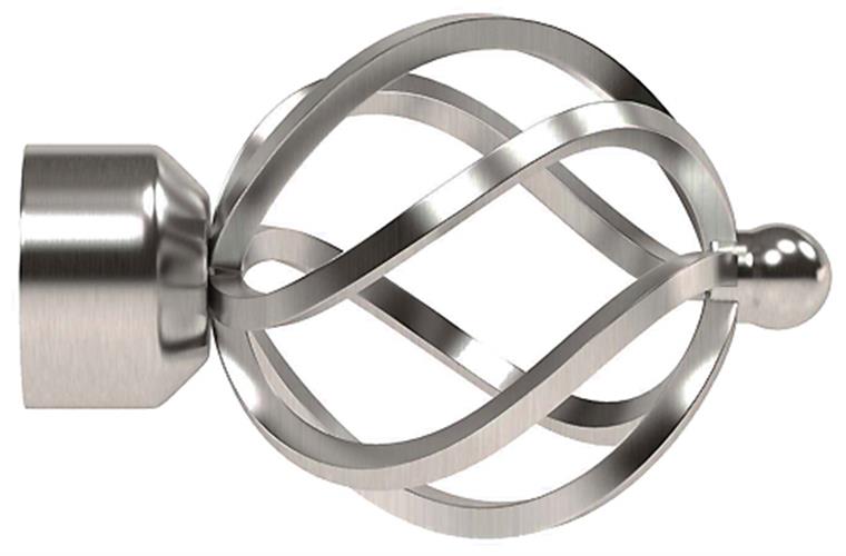 Speedy Poles Apart 28mm Finials only, Satin Silver, Cage