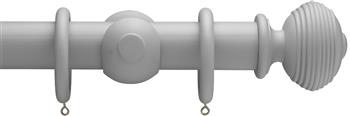 Advent 35mm Curtain Pole Steel Grey Reeded Ball