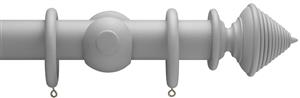 Advent 47mm Curtain Pole Steel Grey Reeded Cone