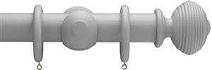 Advent 47mm Curtain Pole Steel Grey Reeded Ball