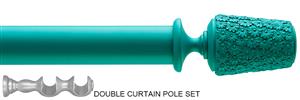 Byron Floral Neon 35mm Double Pole Turquoise Daisy