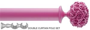 Byron Floral Neon 35mm 55mm Double Pole Fuchsia Posy