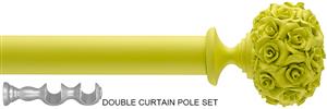 Byron Floral Neon 35mm 55mm Double Pole Lime Green Posy