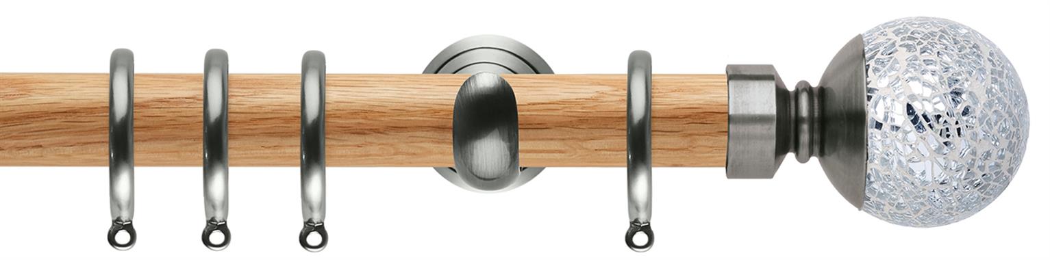Neo 28mm Oak Wood Pole, Stainless Steel Cup, Mosaic Ball